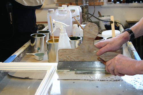 Linoliemaling til vinduerne