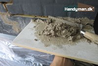Reparation af revnede fuger i murværk over pejs