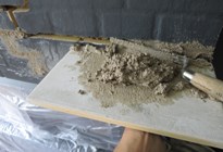 Reparation af revnede fuger i murværk over pejs