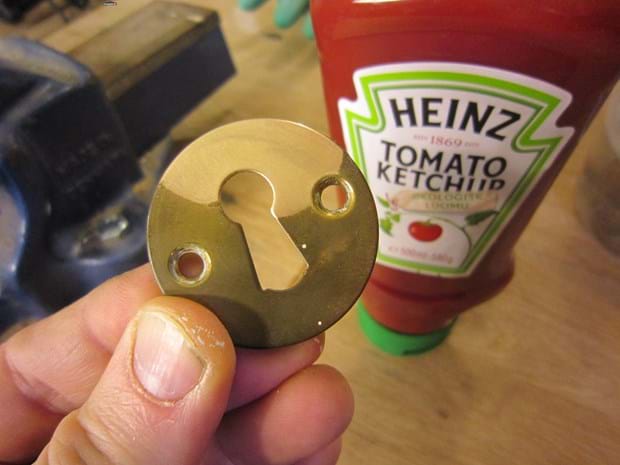 ketchup til rensning messing kobber | Pudsning af messing